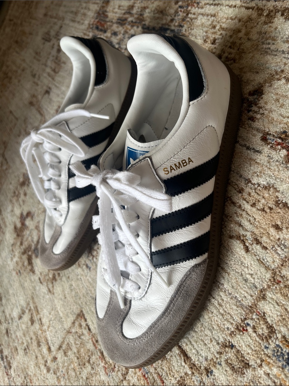 adidas Samba Leather Sneakers in White, Black, Gray